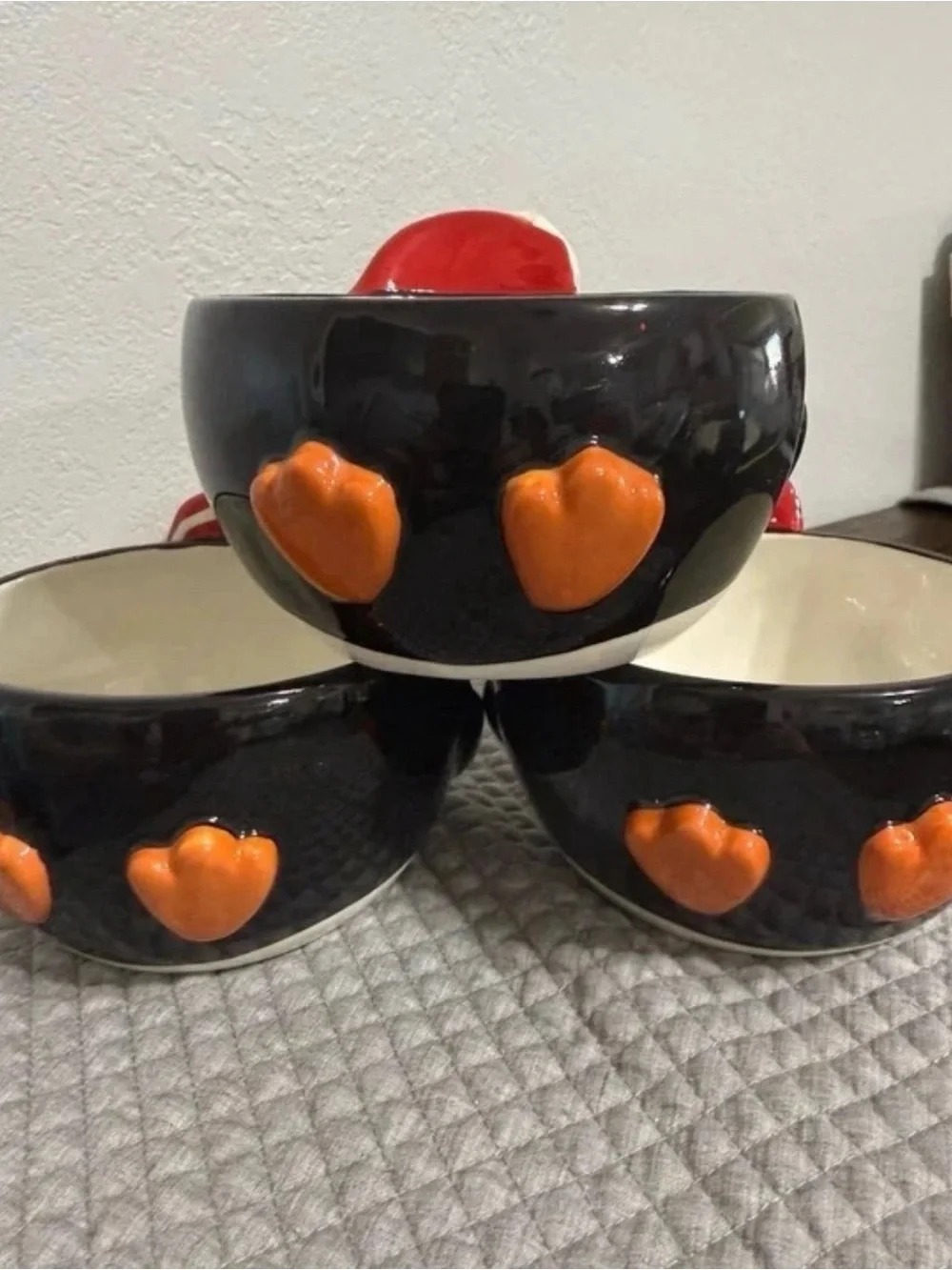 Festive Penguin Ceramic Bowl Set - Black & White